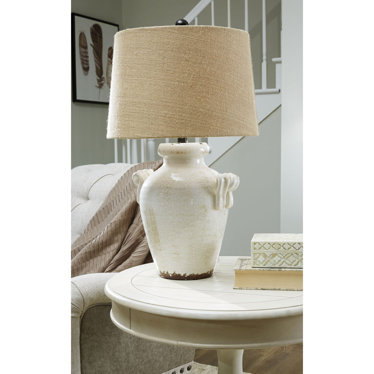 Emelda Table Lamp - Cream 27.00 Emelda Table Lamp - Cream 27.00
